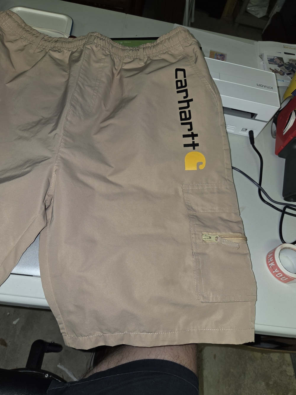 Carhartt Men’s Beige Cargo Shorts - Relaxed Fit